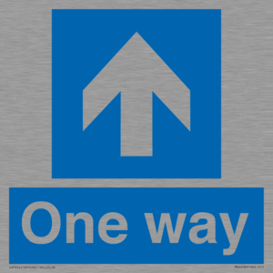 One way with up directional arrow